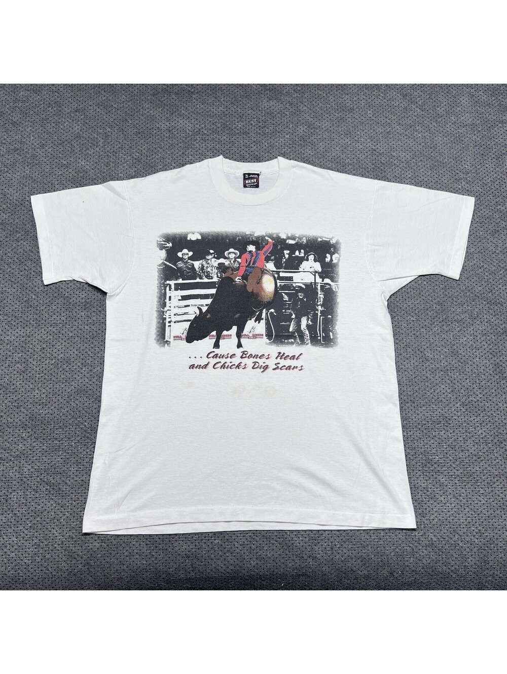 Vintage 1990S Bull Riding Bones Heals Chicks Digs Scars Shirt XL Rare Men’s